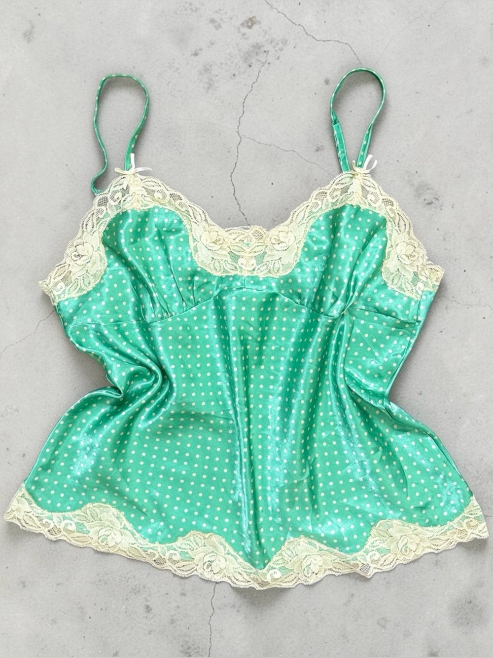 Y2K Vanity Fair Cami Top Camisole Polkadot M Medium